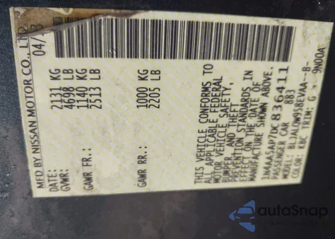 2013 Nissan Maxima 3.5 S from USA, damaged, VIN 1N4AA5AP7DC836411